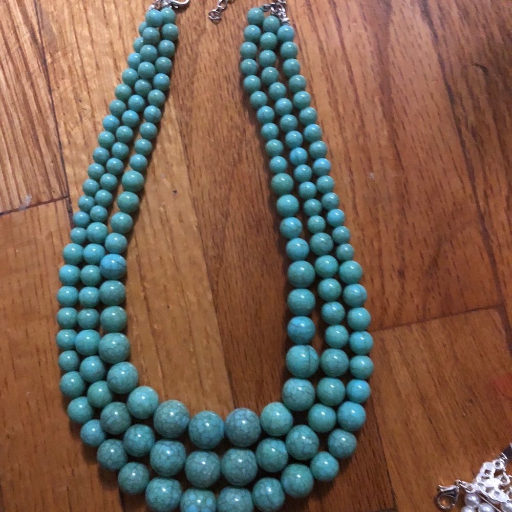 Blue coral multi line neck piece!!